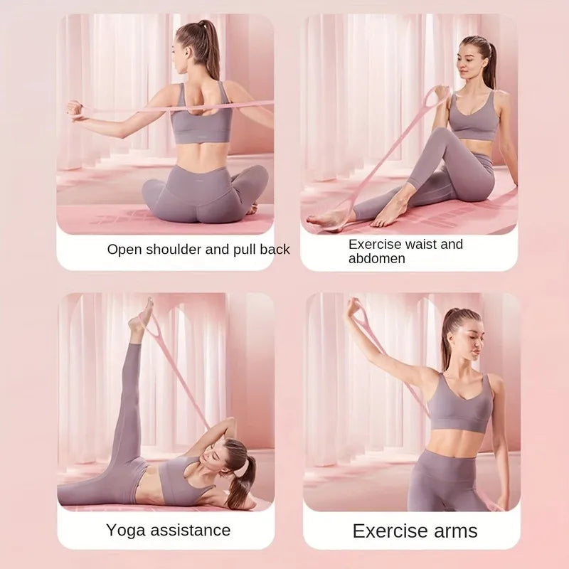 Pilates Resistance Bands with Silicone Coating - Non-Slip Yoga Straps for Home Gym, Stretching & Rehabilitation Exercises