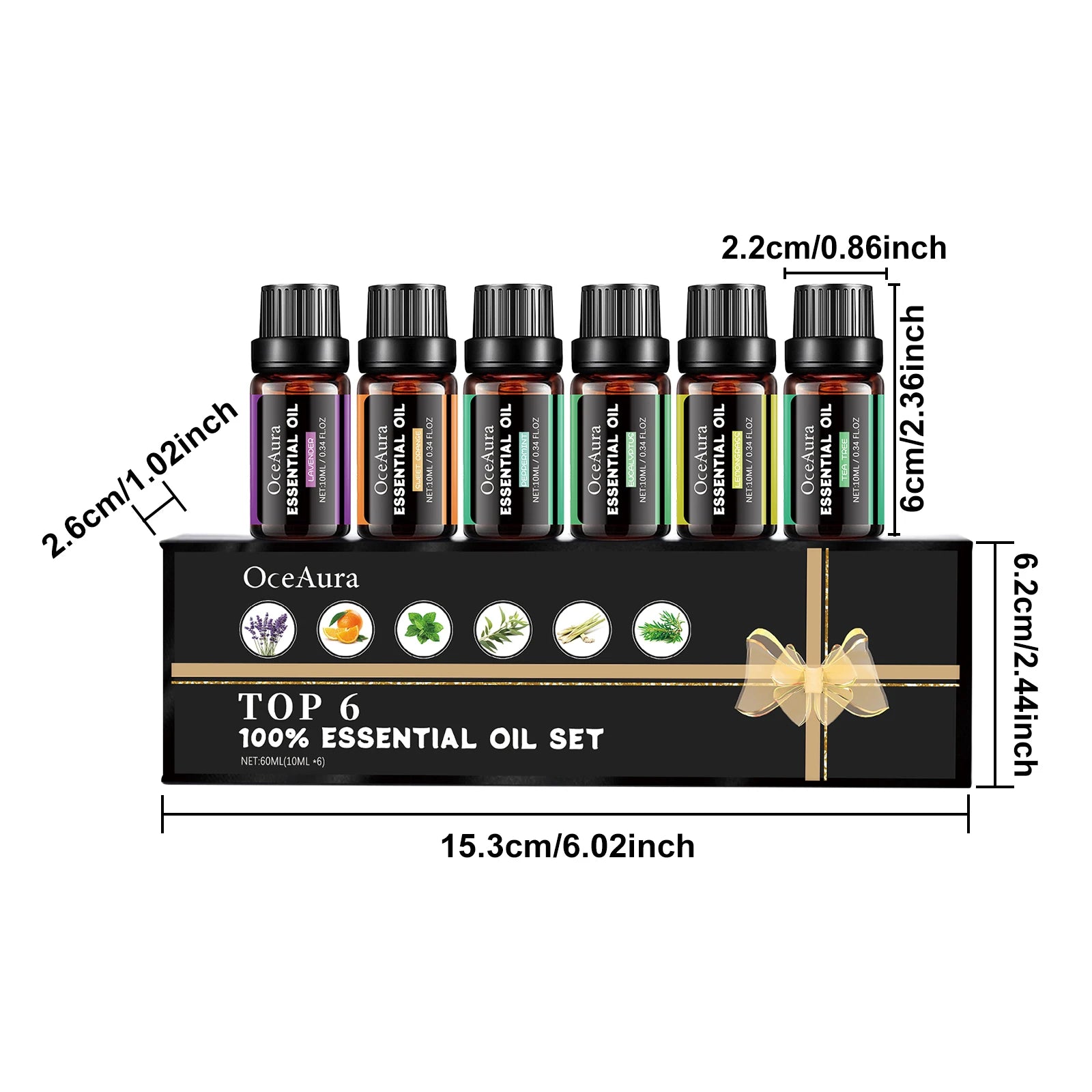 1set Aromatherapy Plant Essential Oil Set Massage Body Smooth Skin Relaxing Mood Relieve Fatigue Moisturizing Body Oil