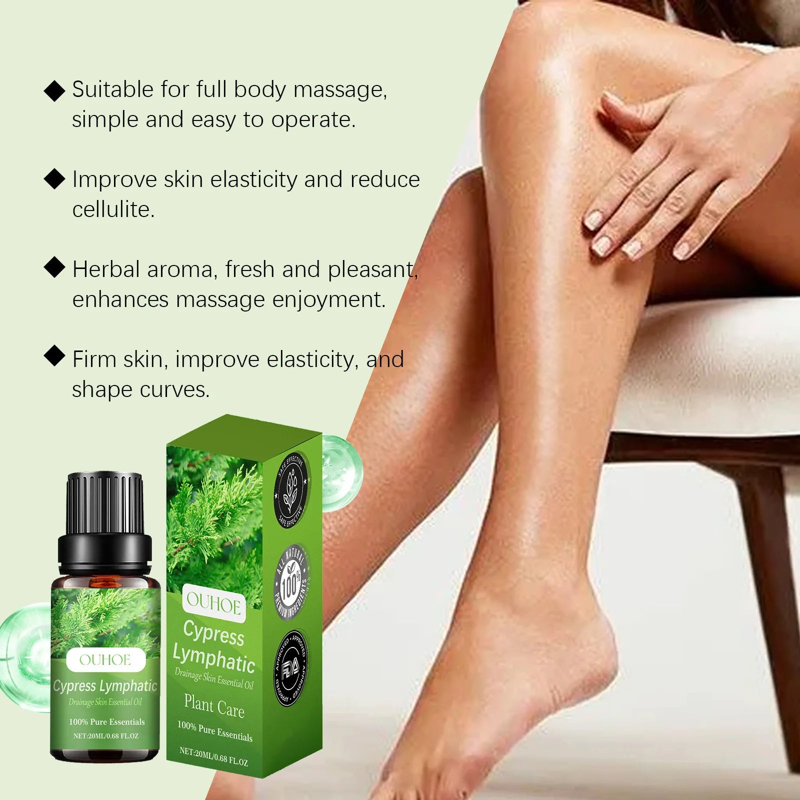 20ml Lymphatic Drainage Oil Firming Skin Weight Loss Shaping Body Curve Detox Relieve Muscle Tension Slimming Body Oil
