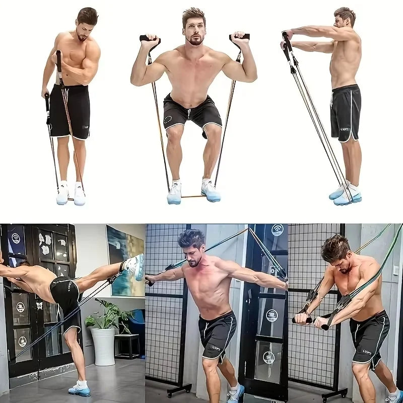 11pcs Resistance Bands Set With Door Anchor, Handles, Carry Bag, Legs Ankle Straps, and Exercise Bands