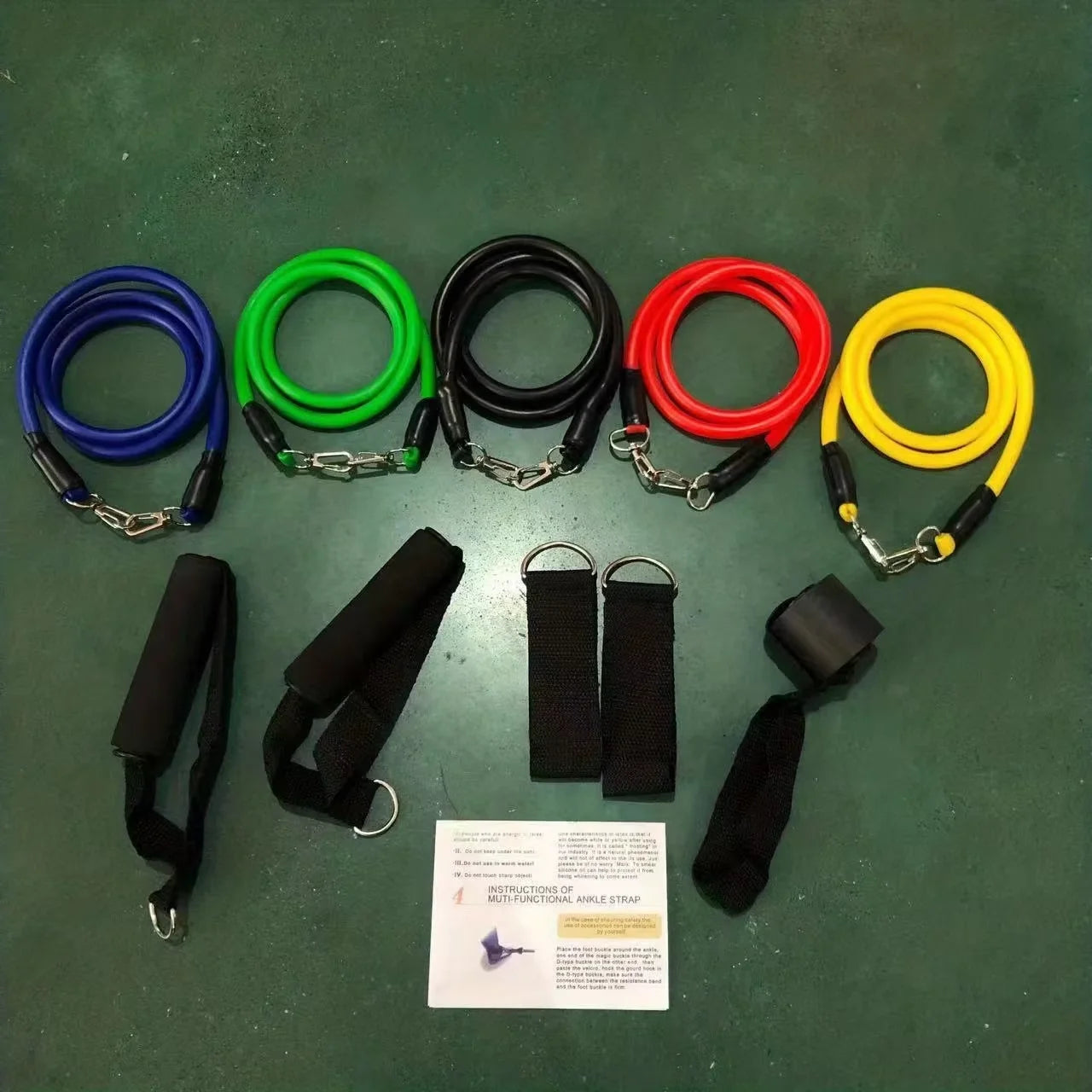 11pcs Resistance Bands Set With Door Anchor, Handles, Carry Bag, Legs Ankle Straps, and Exercise Bands