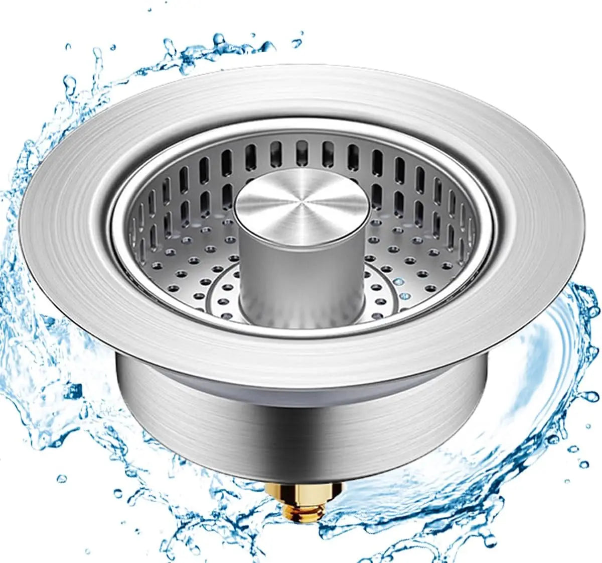 3 in 1 Kitchen Sink Drain Strainer,Universal Stainless Steel Kitchen Sink Stopper, Pop Up Anti-Clogging
