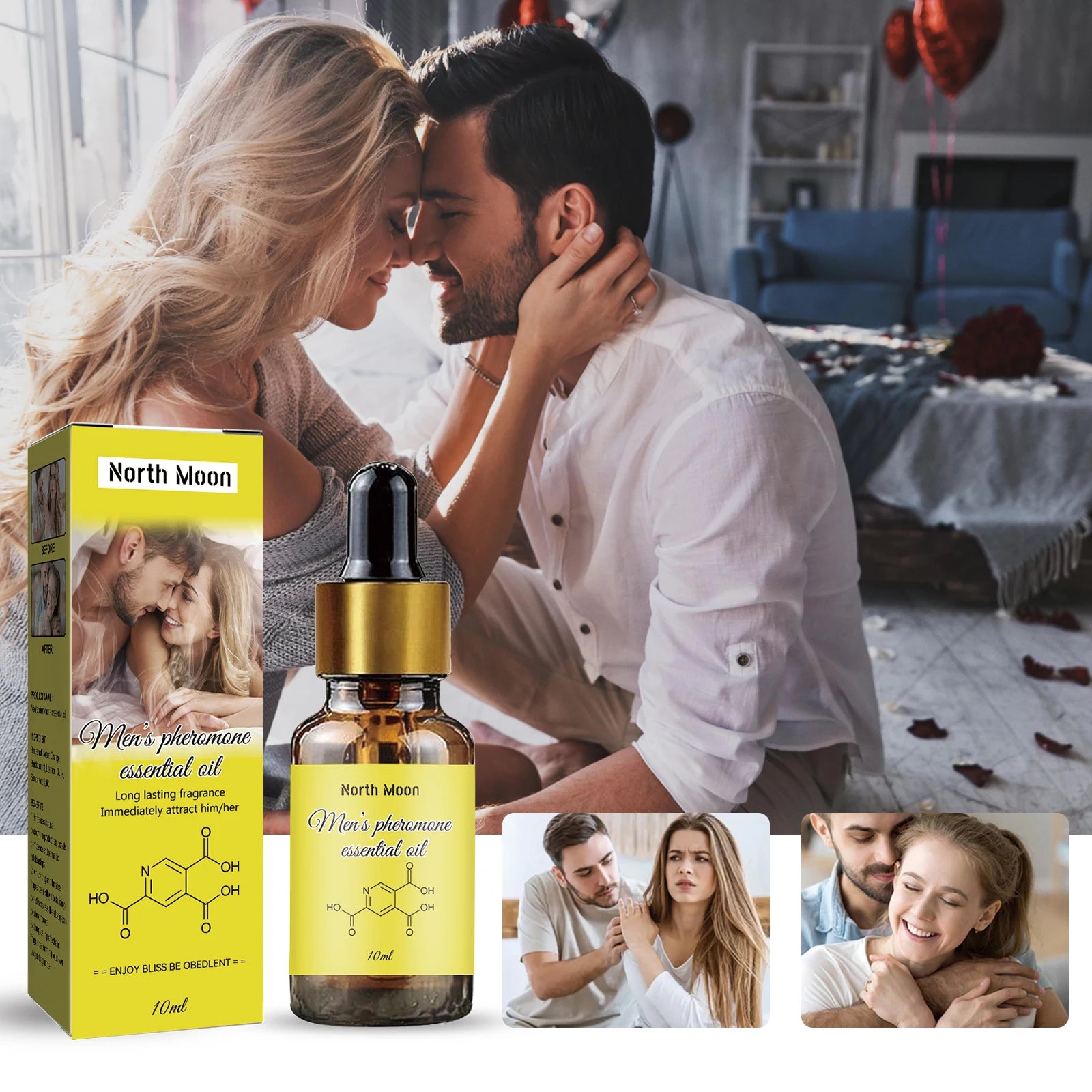 10ml Pheromone Essential Oil Perfume Lasting Natural Refresh Body For Man To Attract Women Dating Flirt Essential Oil