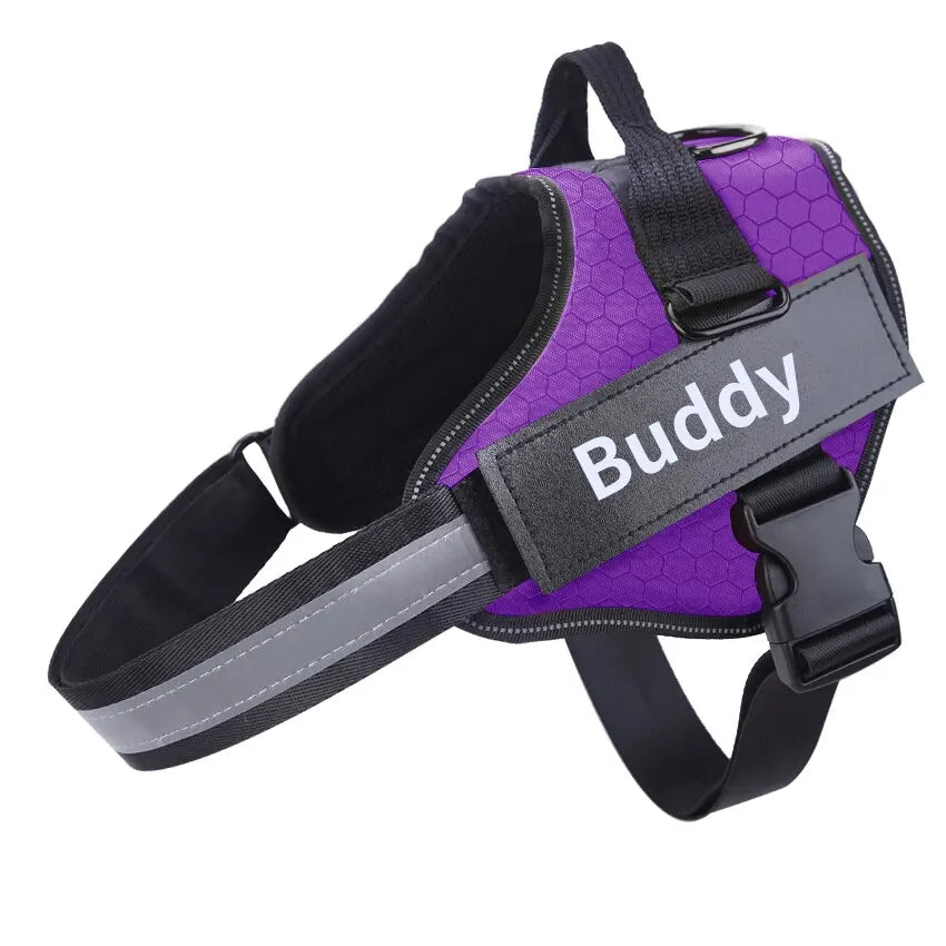 Customized Dog Harness ID Patch Reflective Breathable Adjustable Pet Harness For Dog NO PULL Pet Outdoor Harness Pet Supplies