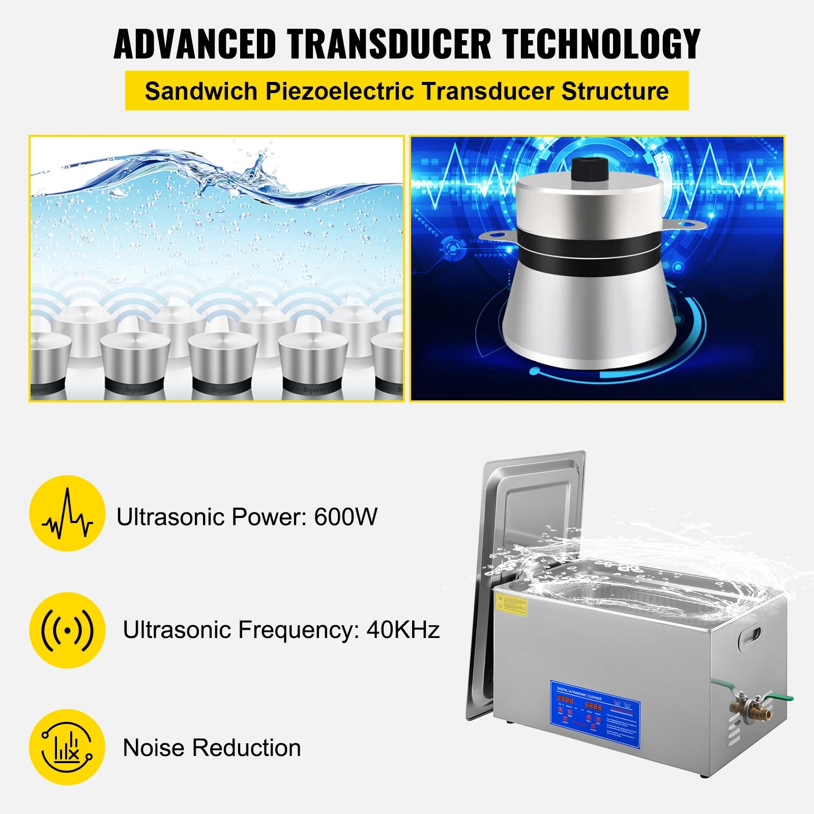 Ultrasonic Cleaner Lave-Dishes Portable Washing Machine Ultrasound Home Clean Appliances