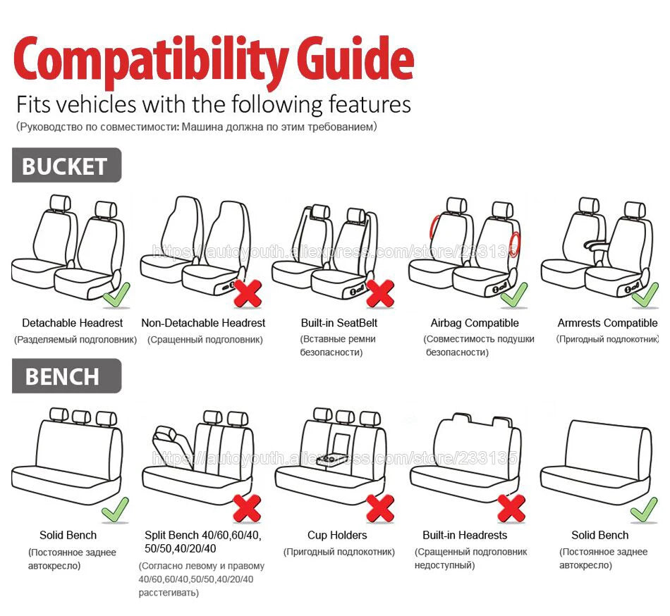 5PCS Car Seat Covers Set Universal Fit Most Car Covers Stain Resistant Fashion Seat Covers Protecting Seats