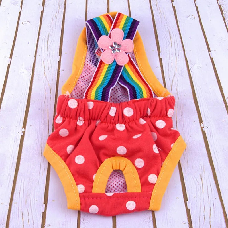 Dots Pet Dog Shorts Diaper Sanitary Physiological Pants Washable Female Short Panties For Pet Menstruation Underwear Briefs