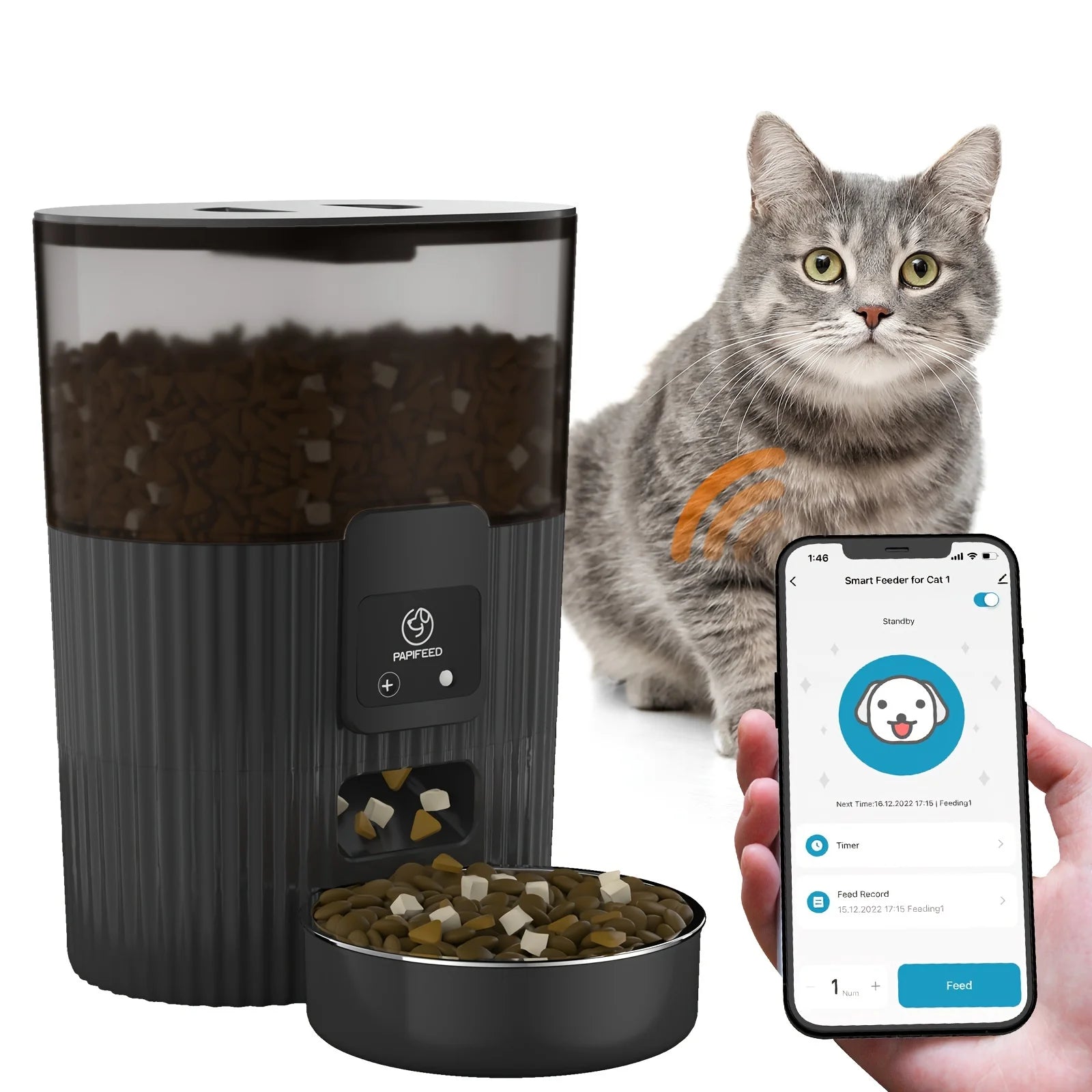Automatic feeder dog fixed feeding machine cat food dog food wifi remote food dispenser