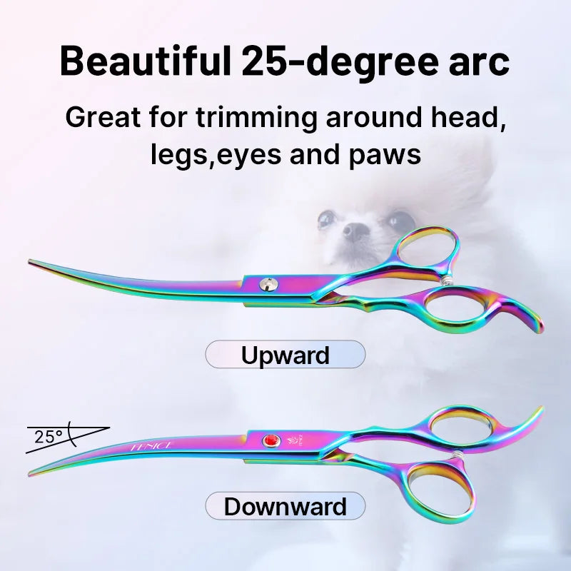 Classical Model homeuse 9cr steel 6.5/7.0 Inch rainbow&black dog grooming scissors Shears set for household pet owner