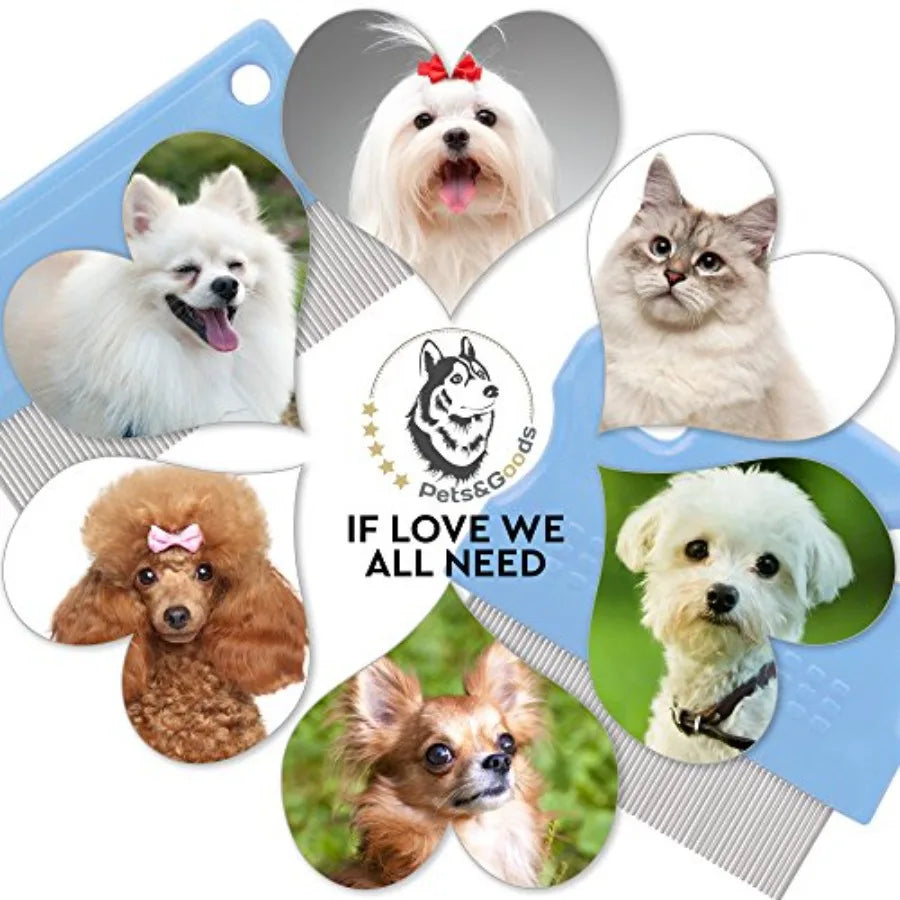 Dog Grooming Comb for Tear Stain and Mucus Removal Gentle Eye Crust and Stain Cleaner Ideal for Daily Use in Pet Care Set of 2