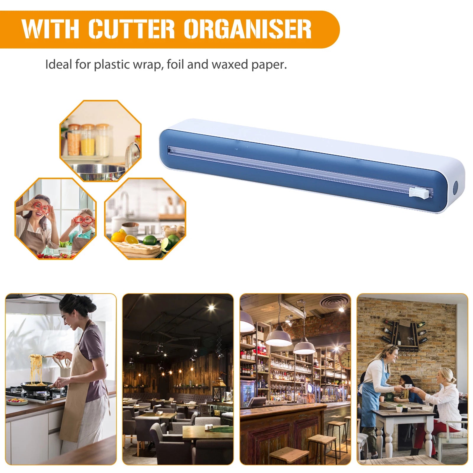 Magnetic Refillable Plastic Wrap Dispenser With Cutter, Tin Aluminum Foil Dispenser Cutter, Film Wrap Dispenser Kitchen Tool