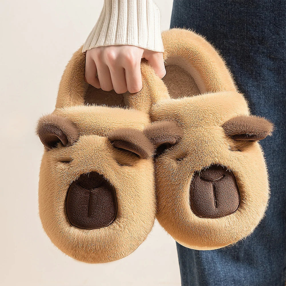 Slippers Slip-on House Shoes Comfortable Furry Animal Slippers Non-Slip Fuzzy  Slippers for Autumn Winter