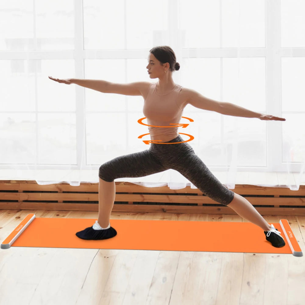 140/180/200CM Yoga Sliding Mat Sport Fitness Glide Pilates Skating Training Board Mat for Ice Hockey Roller Skating Leg Exercise