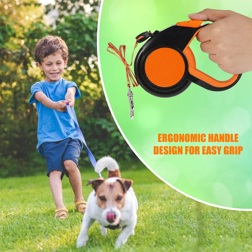 8M Retractable Dog Lead Heavy Duty Pet Walking Leash with Strong Reflective Tape Non-Slip Handle for Small Medium Large Dogs