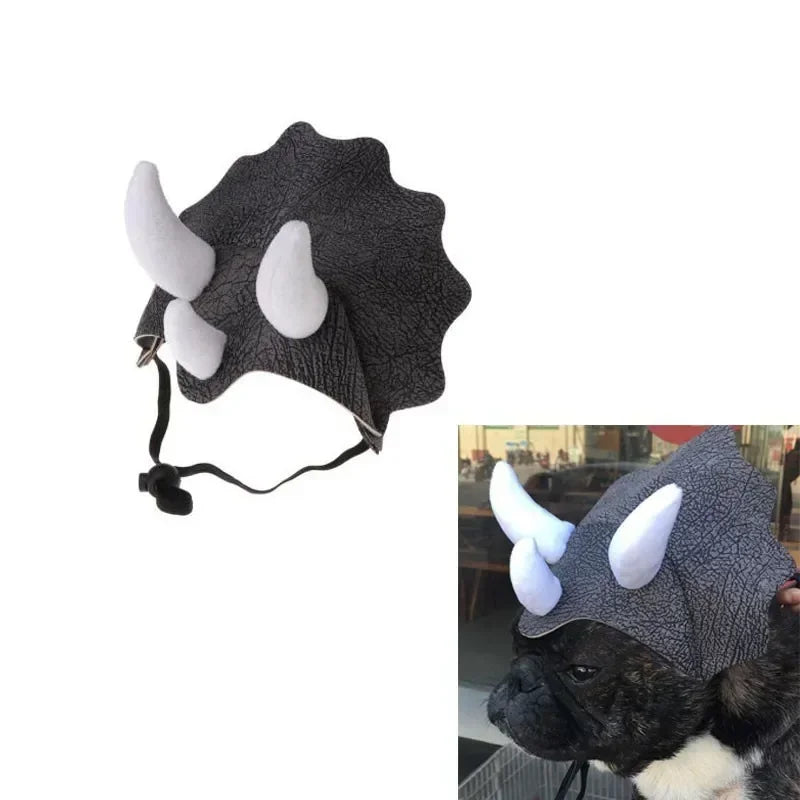 Triceratops Dinosaur Costume Hats For Cats Hat For Dog Dinosaur Triceratops Bulldog Hat Cap Dog Cap Pet Headgear Costume Dog Hat