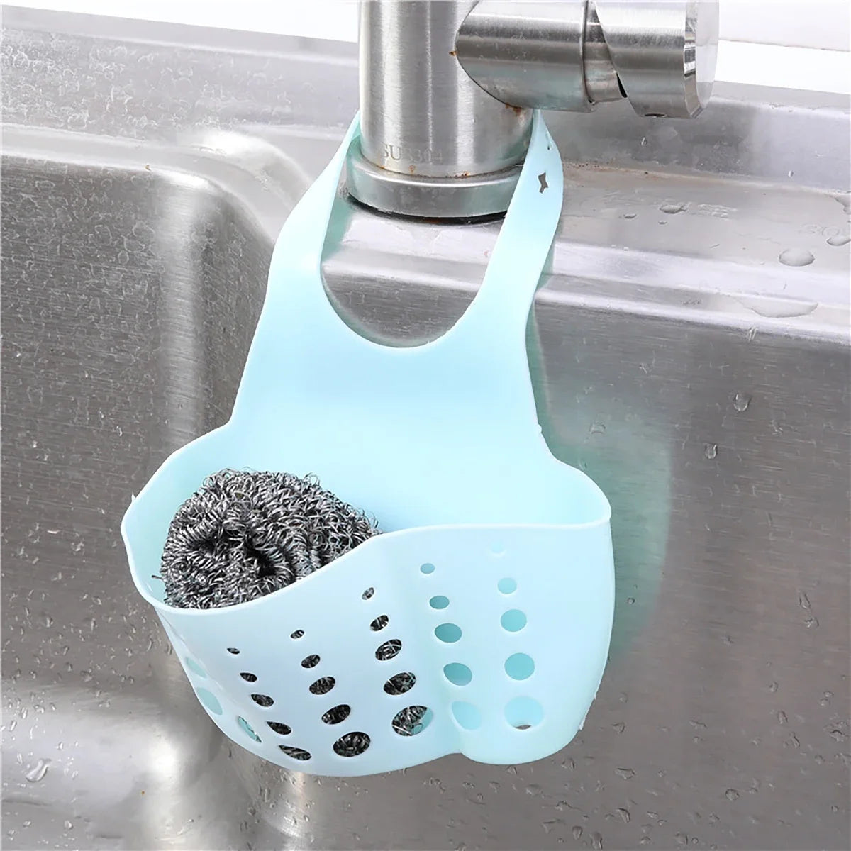 Adjustable Sink  Drain Basket Plastic Bag Useful Things For Kitchen Accessories Soap Sponge Hanging Organizer Usefull things