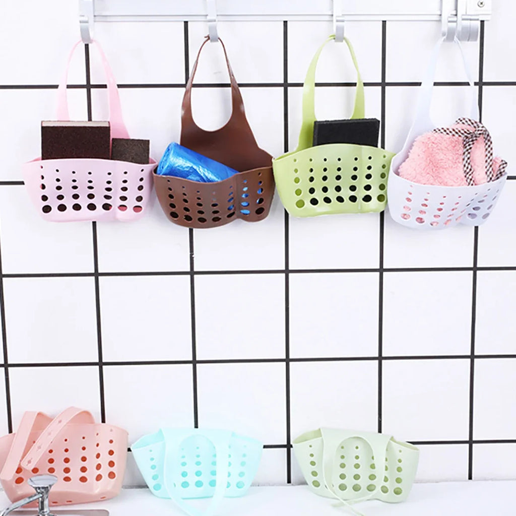 Adjustable Sink  Drain Basket Plastic Bag Useful Things For Kitchen Accessories Soap Sponge Hanging Organizer Usefull things