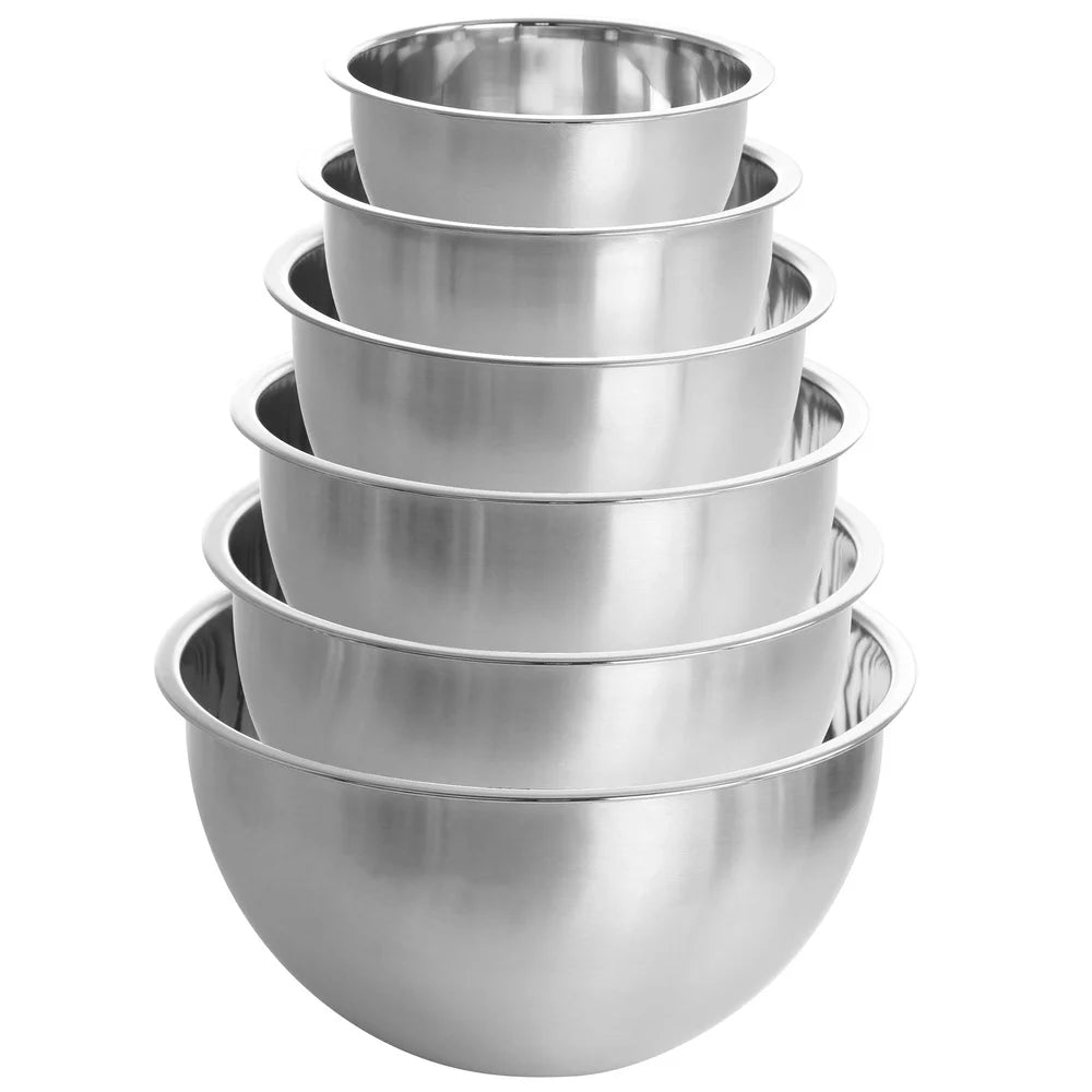 14 Piece Stainless Steel Measuring Cups Spoons Set with Mixing Bowls Kitchen Baking Utensils Durable Hand Wash Easy Storage