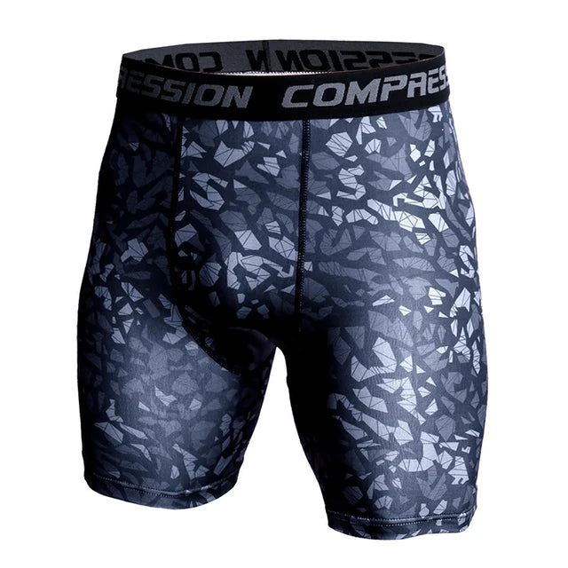 Compression Shorts Men 3D Print Camouflage Bodybuilding Tights Short Men Gyms Shorts Male Muscle Sport Elastic Running Shorts