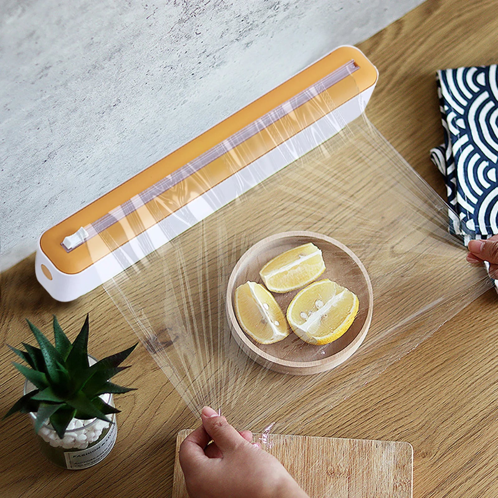 Magnetic Refillable Plastic Wrap Dispenser With Cutter, Tin Aluminum Foil Dispenser Cutter, Film Wrap Dispenser Kitchen Tool