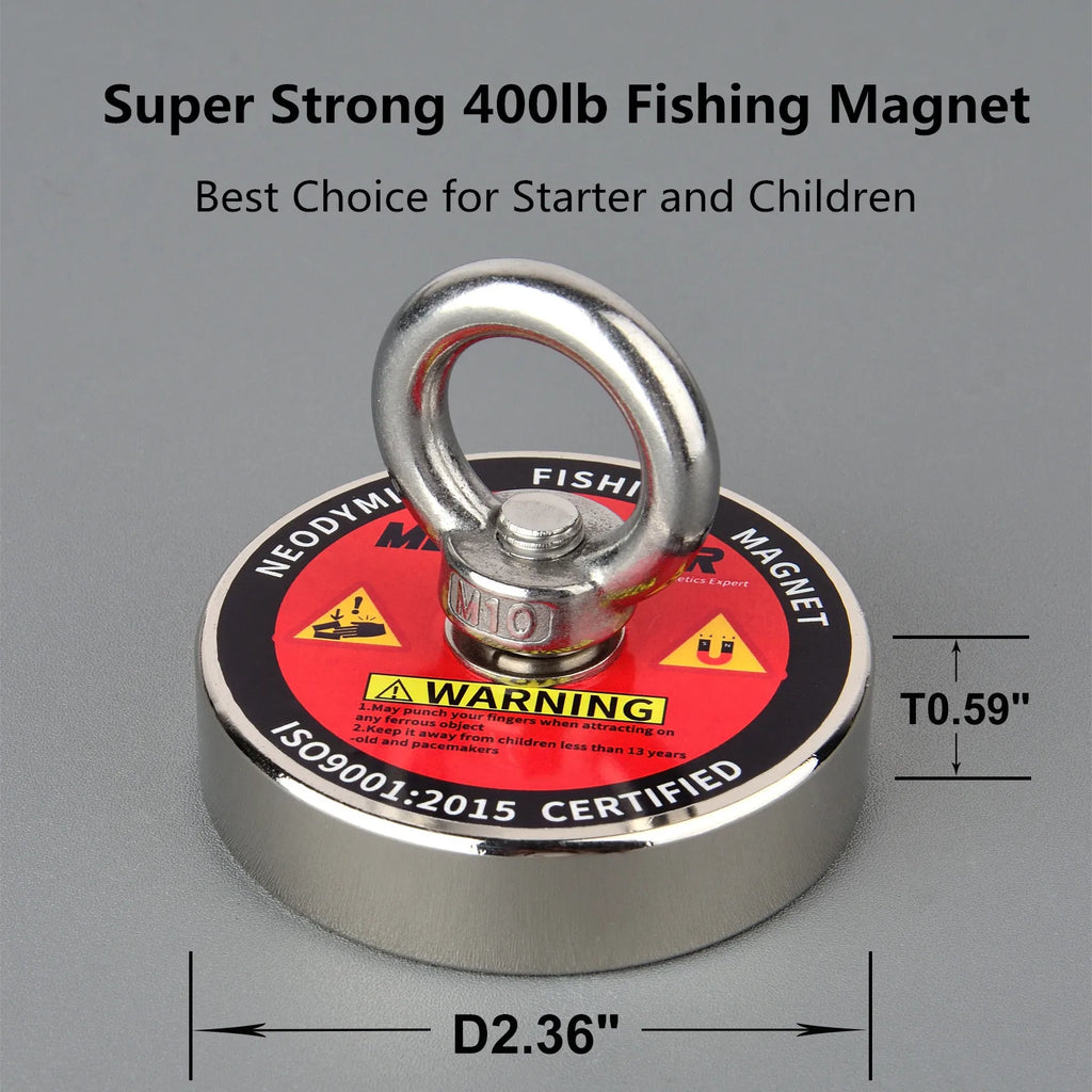 Strong Fishing Magnet Kit 150KG/220KG Heavy Duty 49feet Rope Gloves Locking Carabiner,Threadlocker