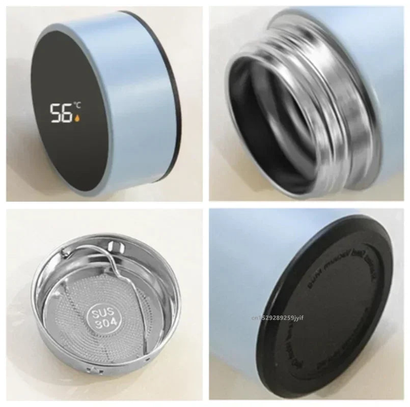 200ML Thermos Water Bottle Temperature Display Stainless Steel Vacuum Flasks Thermoses with Filter Tee Cup