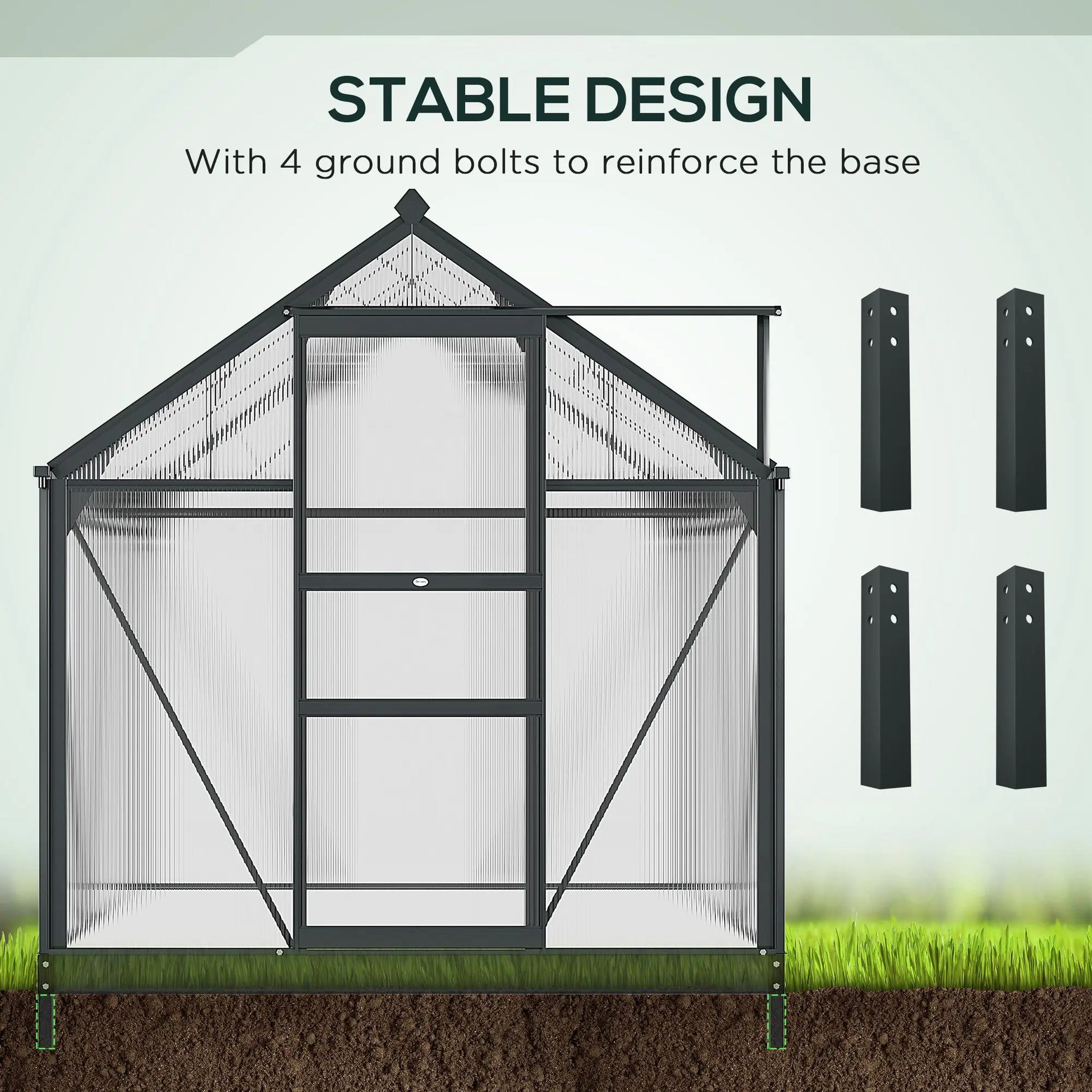 6' X 6' X 7 Greenhouse Aluminum Frame Walk-In Outdoor Plant Garden Polycarbonate