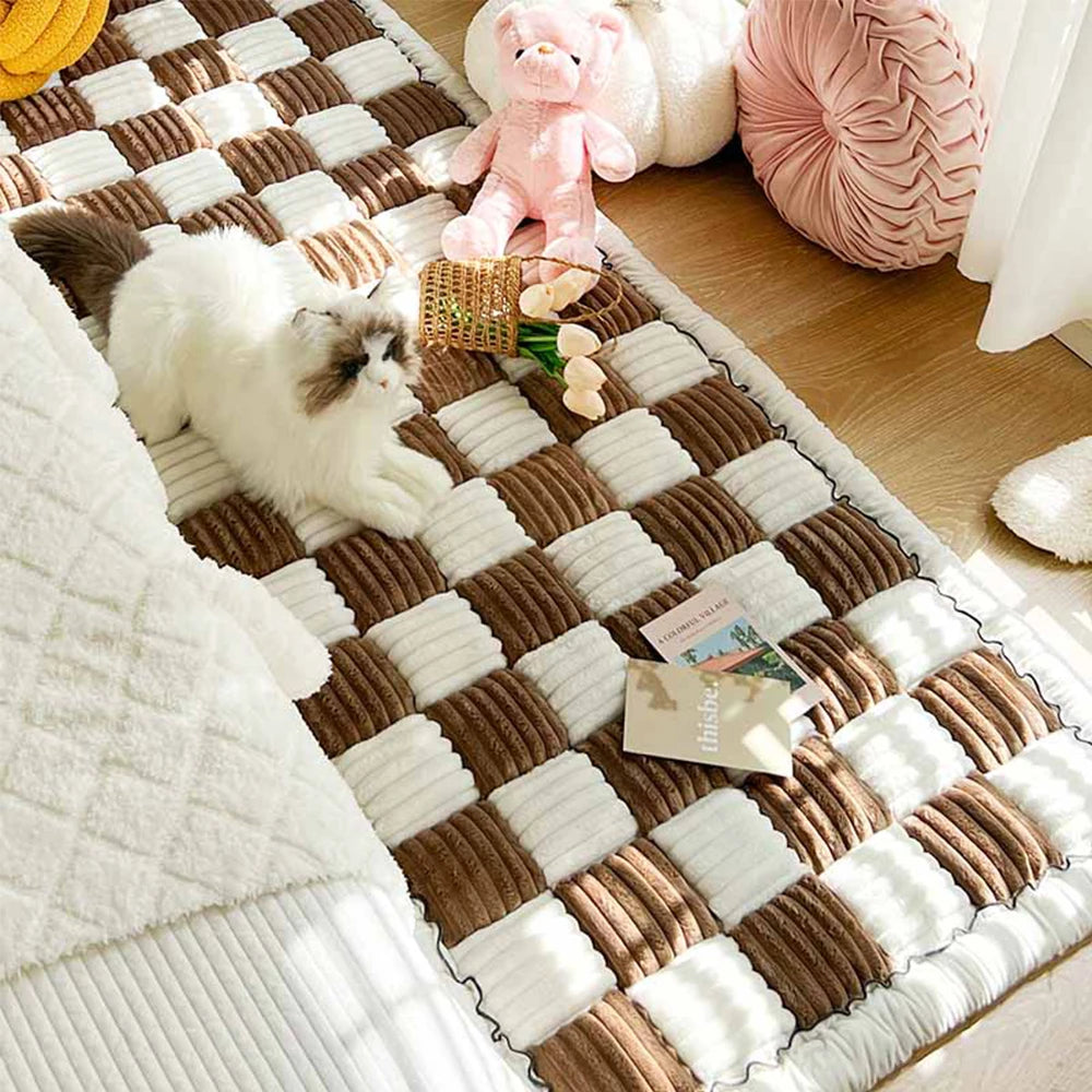 Dog Bed Mat Warm Pet Cat Scratchable Blanket Anti-slip Washable Cushion Sofa Couch Cover Protector For Large Dogs