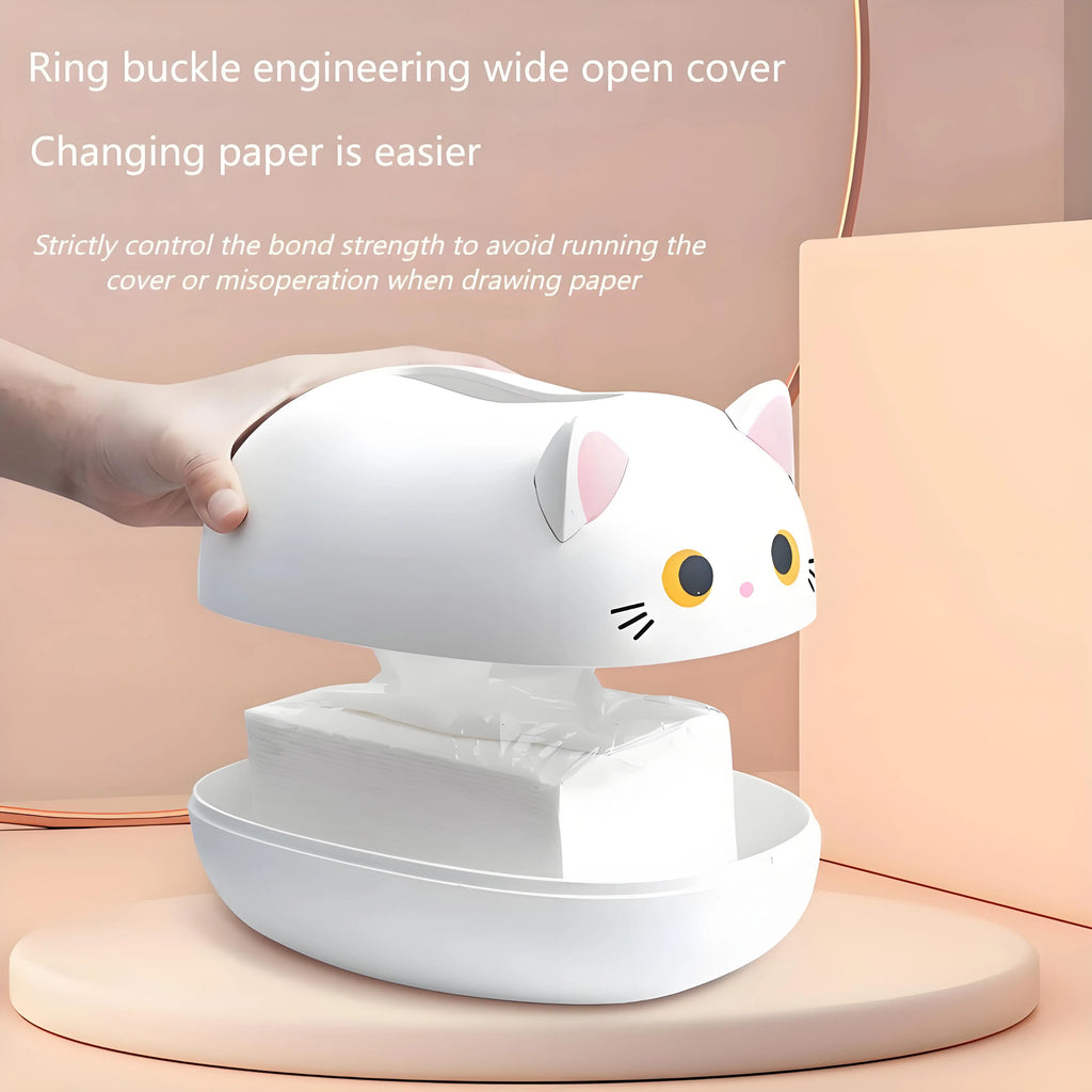 Elegant Tissue Box Holder – Multi-Functional Cartoon Design for Living Room, Kitchen, Bathroom, with Toothpick Slot