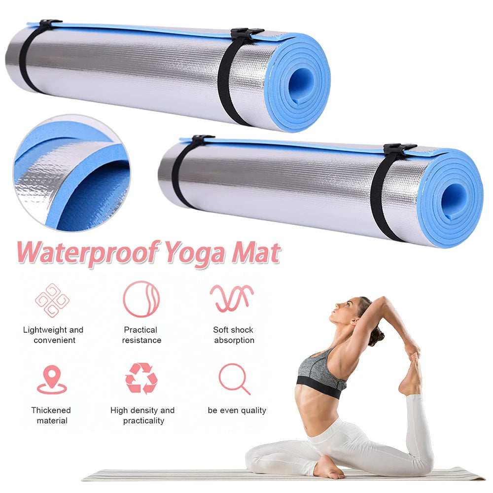 Waterproof Yoga Mat Aluminum Membrane Exercise Mat Thickened Camping Picnic Mat PortableFor Fitness Exercise