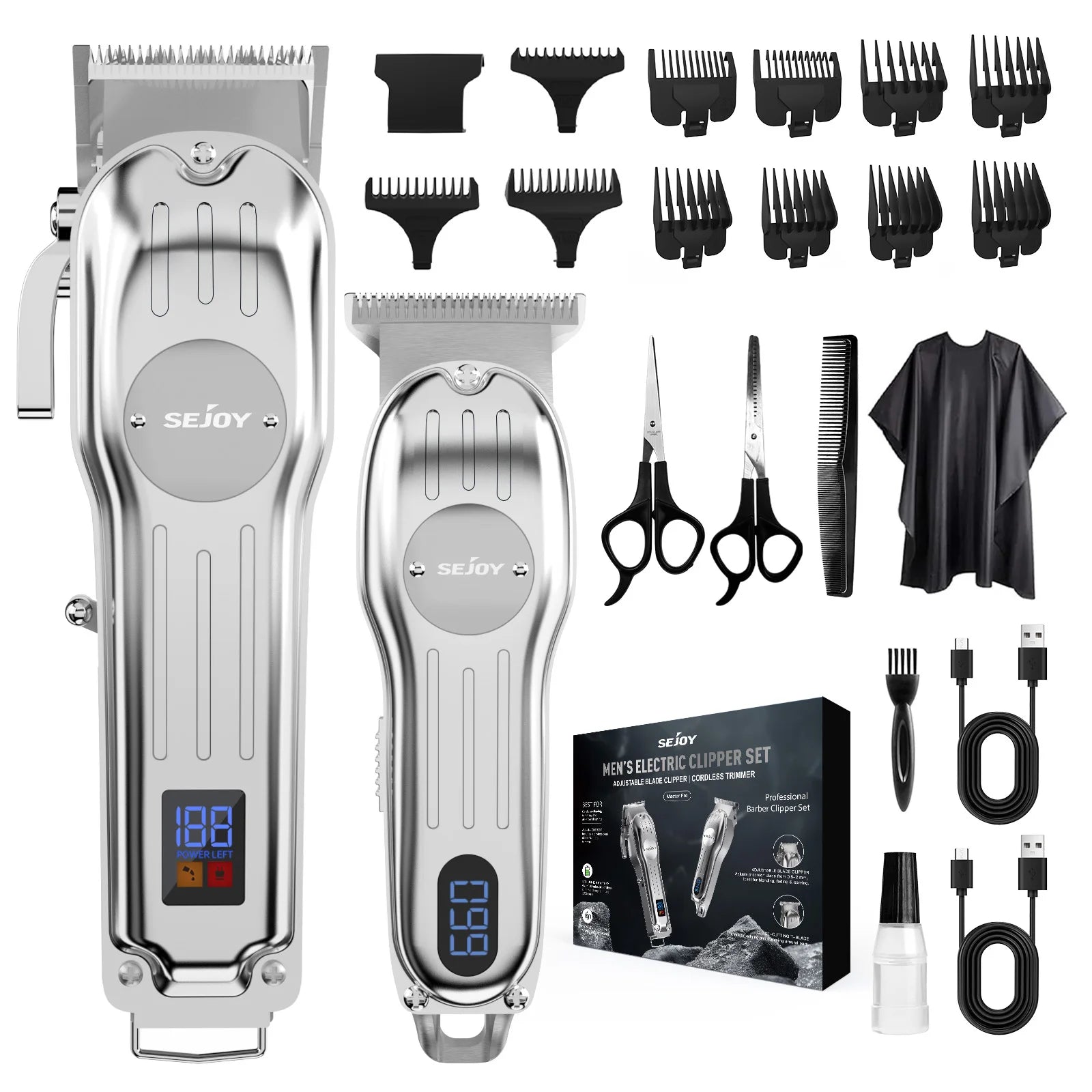 Professional Combo Kits Hair Clipper Electric Hair Trimmer Set For Men Rechargeable Cordless Haircut Machine for Barber