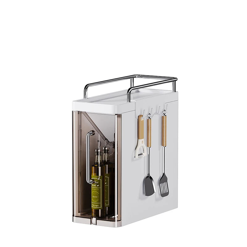 2/3 Layer Storage Shelf Kitchen Utensil Rack Pull-Out Kitchen Spice Rack Narrow Countertop Organizer Spice Sauce Storage Shelf