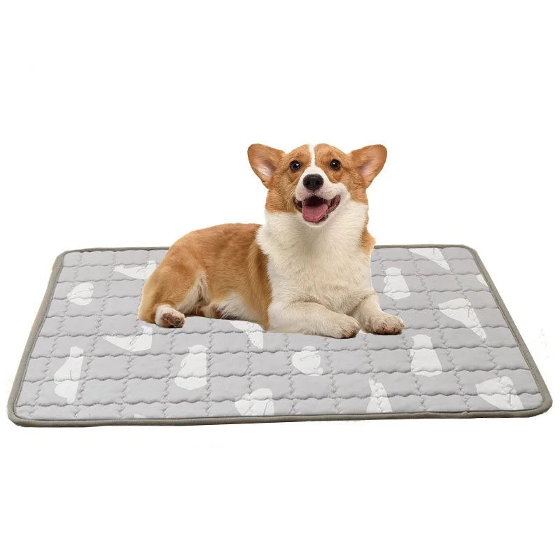 Pet Cooling Mat Dog Cat Sleeping Pad Cool Ice Silk Moisture-proof Mattress Cushion Summer Small Animal Cold Bed 5 sizes