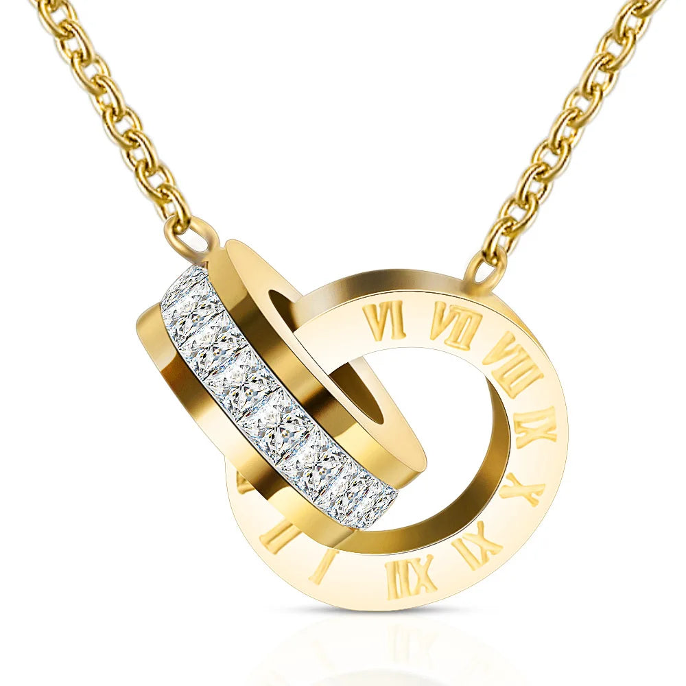 Women Fashion Jewelry Stainless Steel Claw Heart Roman Number Necklace For Birthday Day Gifts,Party Gifts