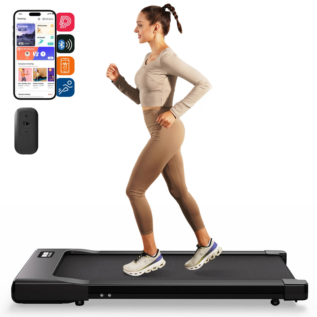 Walking Pad Under Desk Treadmill 2 in 1 Portable Treadmill with Remote Control LED Display 2.5HP Walkingpad for Home&Office