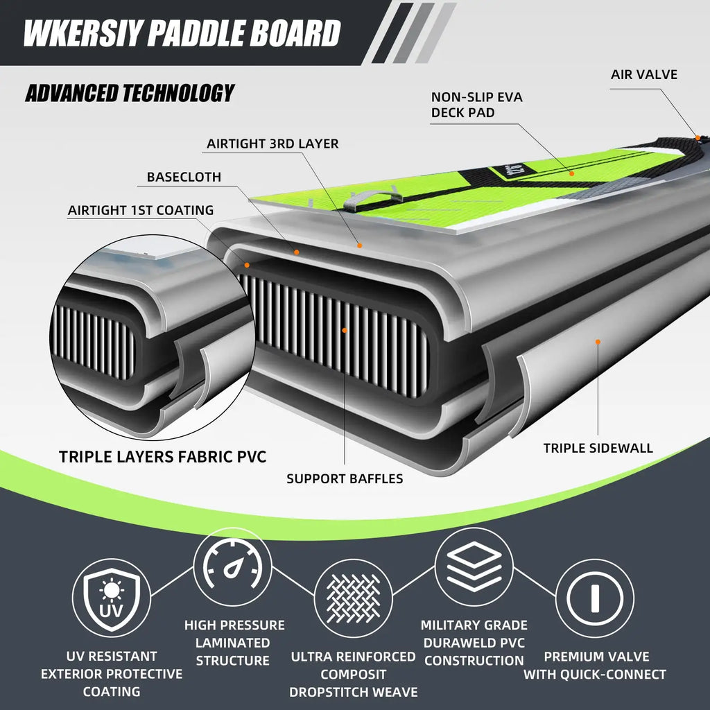 Surfboard Paddle Board 12ft6in Green stand up paddleboard Padel inflatable Paddle Wholesale Tabla Surf Water