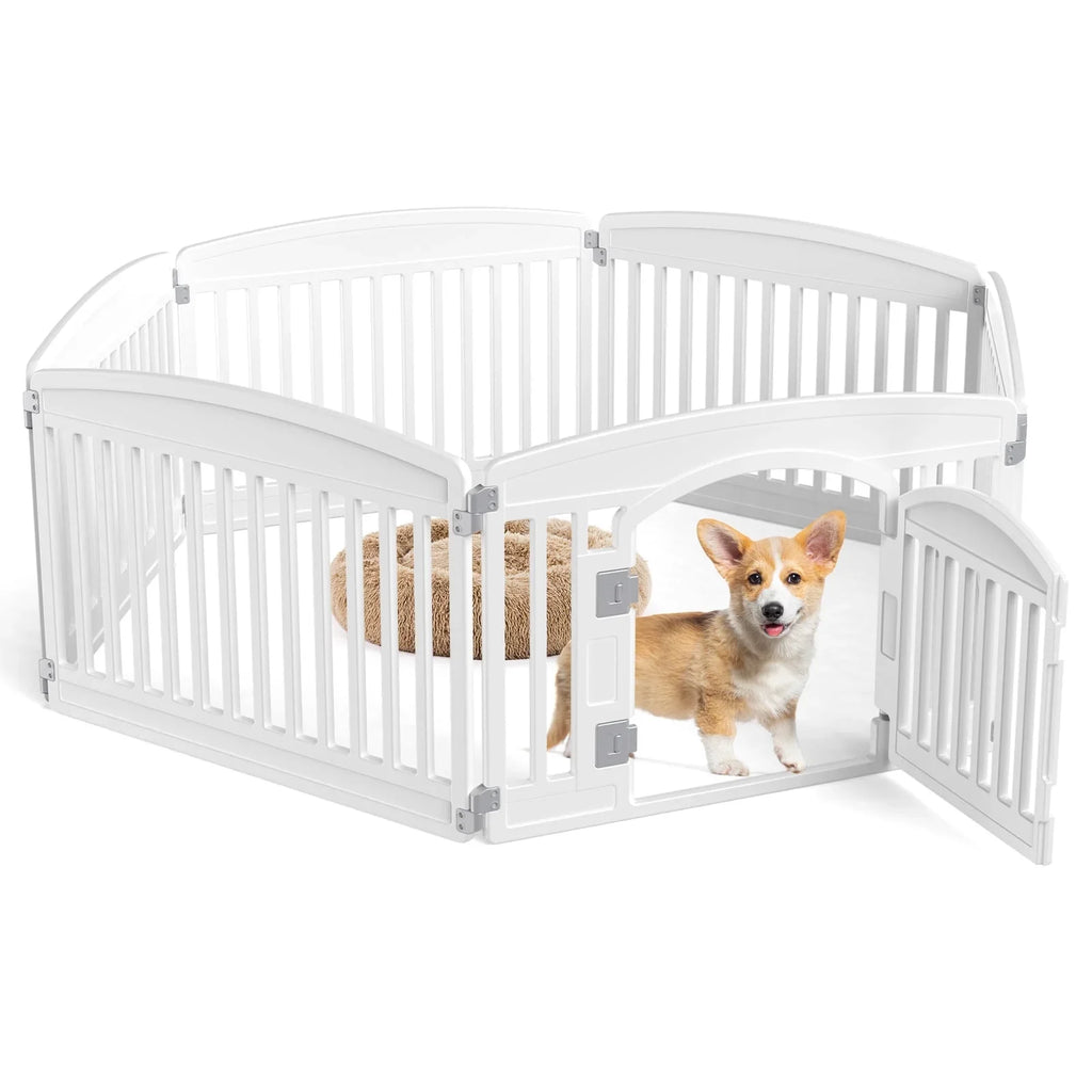Plastic Dog Playpen 24 Inch, 4/6-Panel Pet Fence for Small Dog