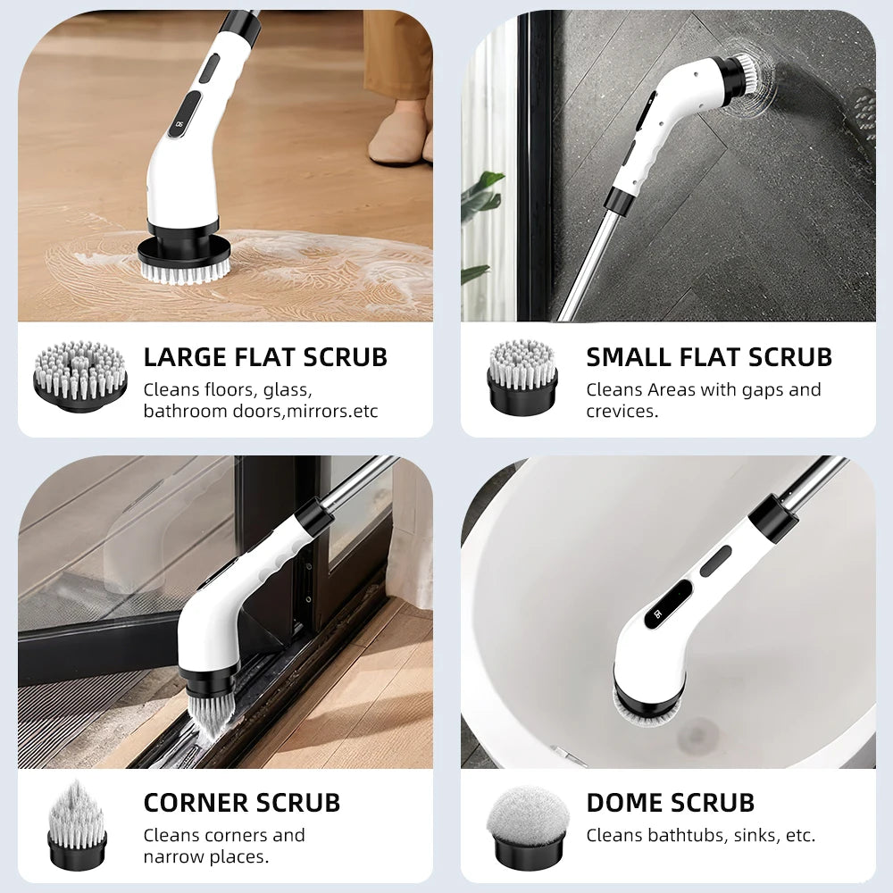 Electric Cleaning Brush 9 in 1 Multifunctional Wireless Rotatable Cleaning Brush Bathroom Kitchen Windows Toilet