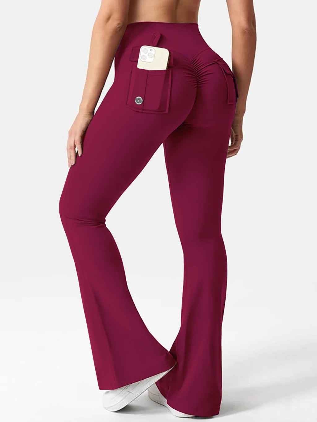 Summer Women's Cargo Pocket Fitness Tights - High-Waisted Stretch Butt Lift Yoga Running Pants