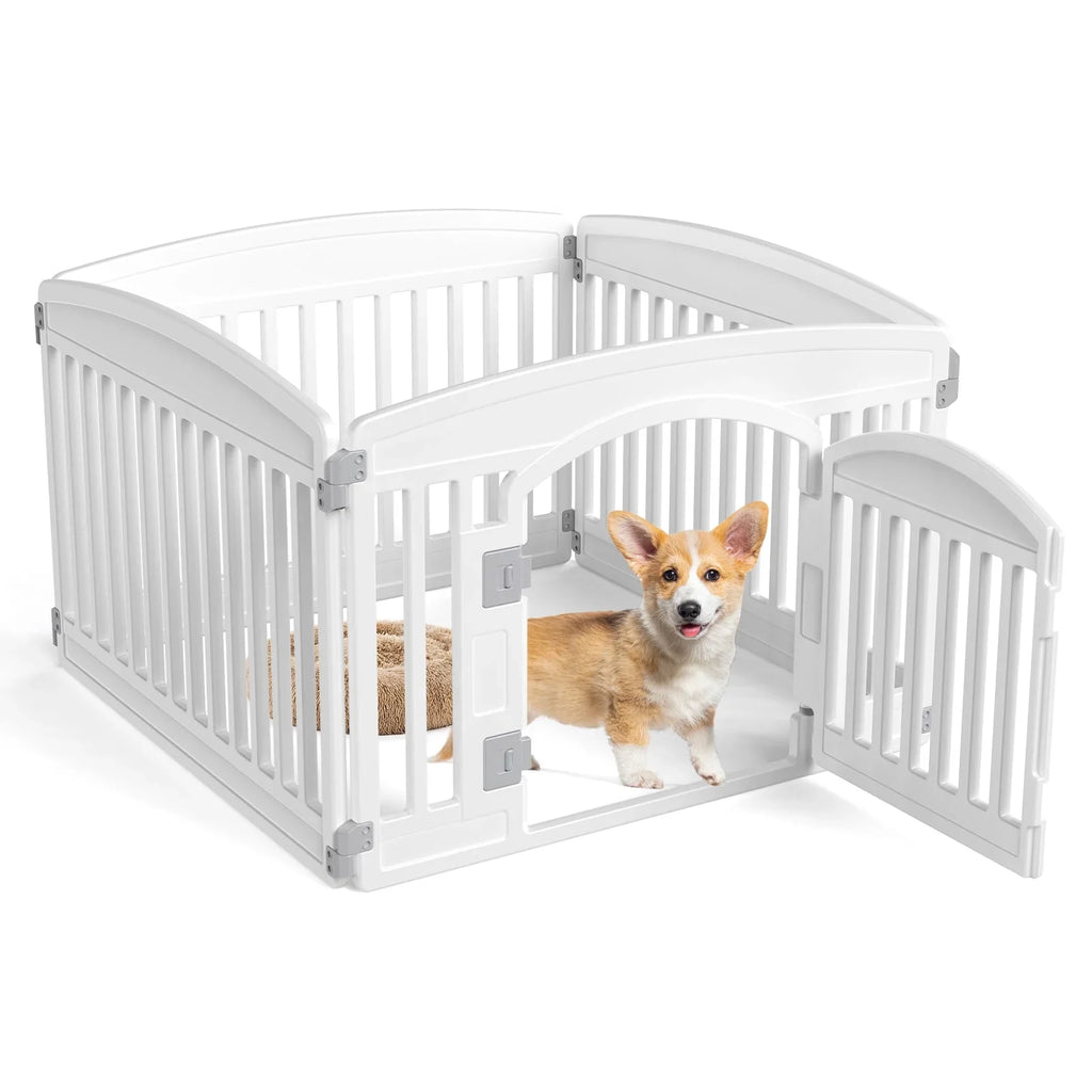 Plastic Dog Playpen 24 Inch, 4/6-Panel Pet Fence for Small Dog