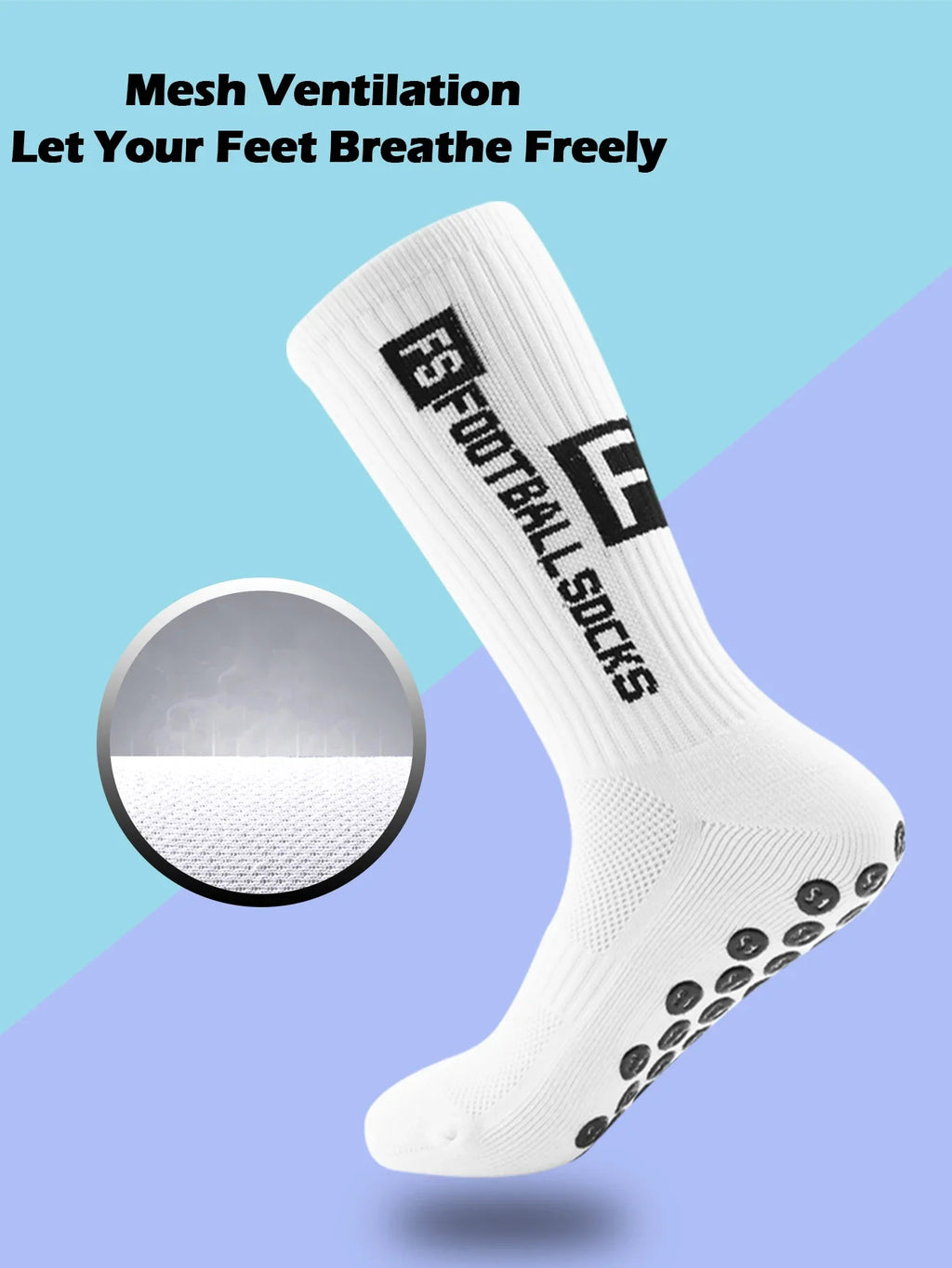 4 Pairs Men's Soccer Socks with Grip,  Anti Slip Athletic Socks with Cushion Pads for Football/Basketball/Hockey