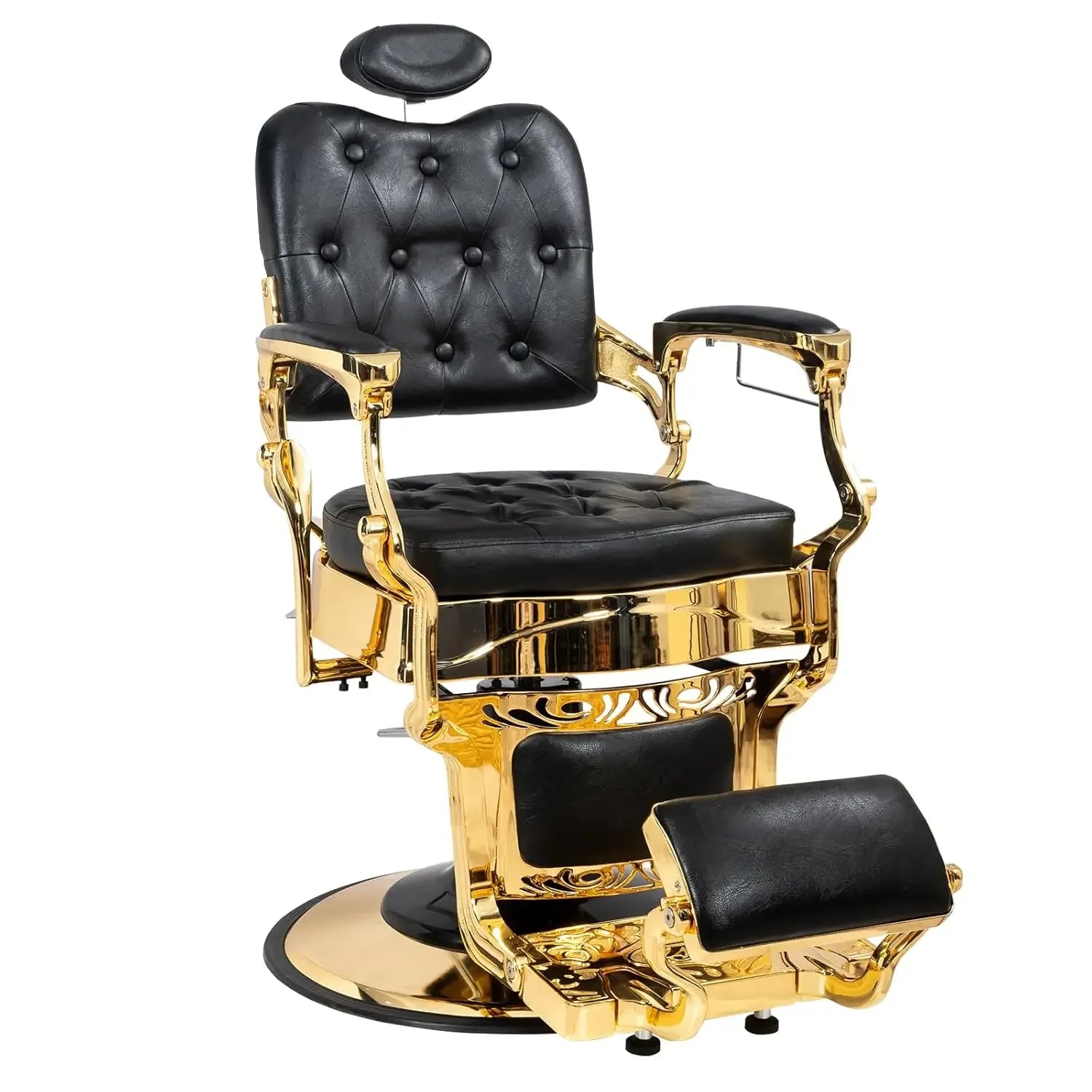 700lbs Heavy Duty Vintage Recline Barber Chair – Hydraulic, 360° Rotatable with Headrest for Professional Salons