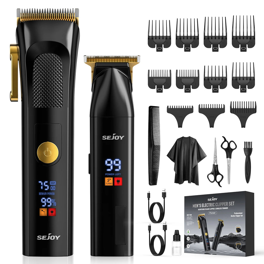 Professional Combo Kits Hair Clipper Electric Hair Trimmer Set For Men Rechargeable Cordless Haircut Machine for Barber