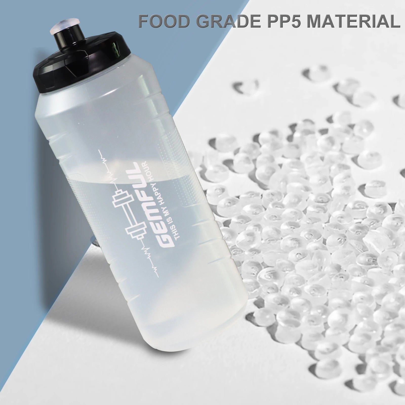 Bike Water Bottle 1000ml Squeeze Leak Proof Easy Open Push Pull Lid