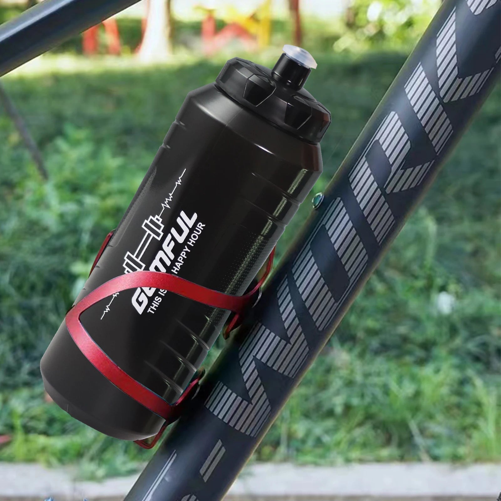 Bike Water Bottle 1000ml Squeeze Leak Proof Easy Open Push Pull Lid