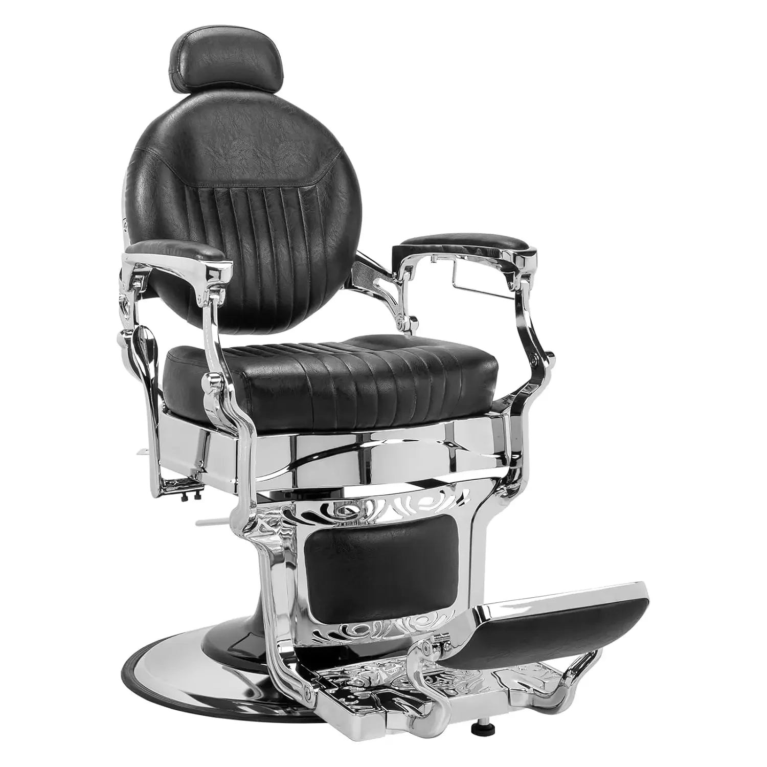 700lbs Heavy Duty Vintage Recline Barber Chair – Hydraulic, 360° Rotatable with Headrest for Professional Salons