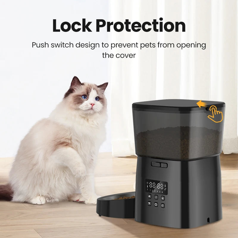 Automatic Cat Feeder Pet Smart Cat Food Kibble Dispenser Button Version Smart Control Auto Feeder For Cat Dog Accessories