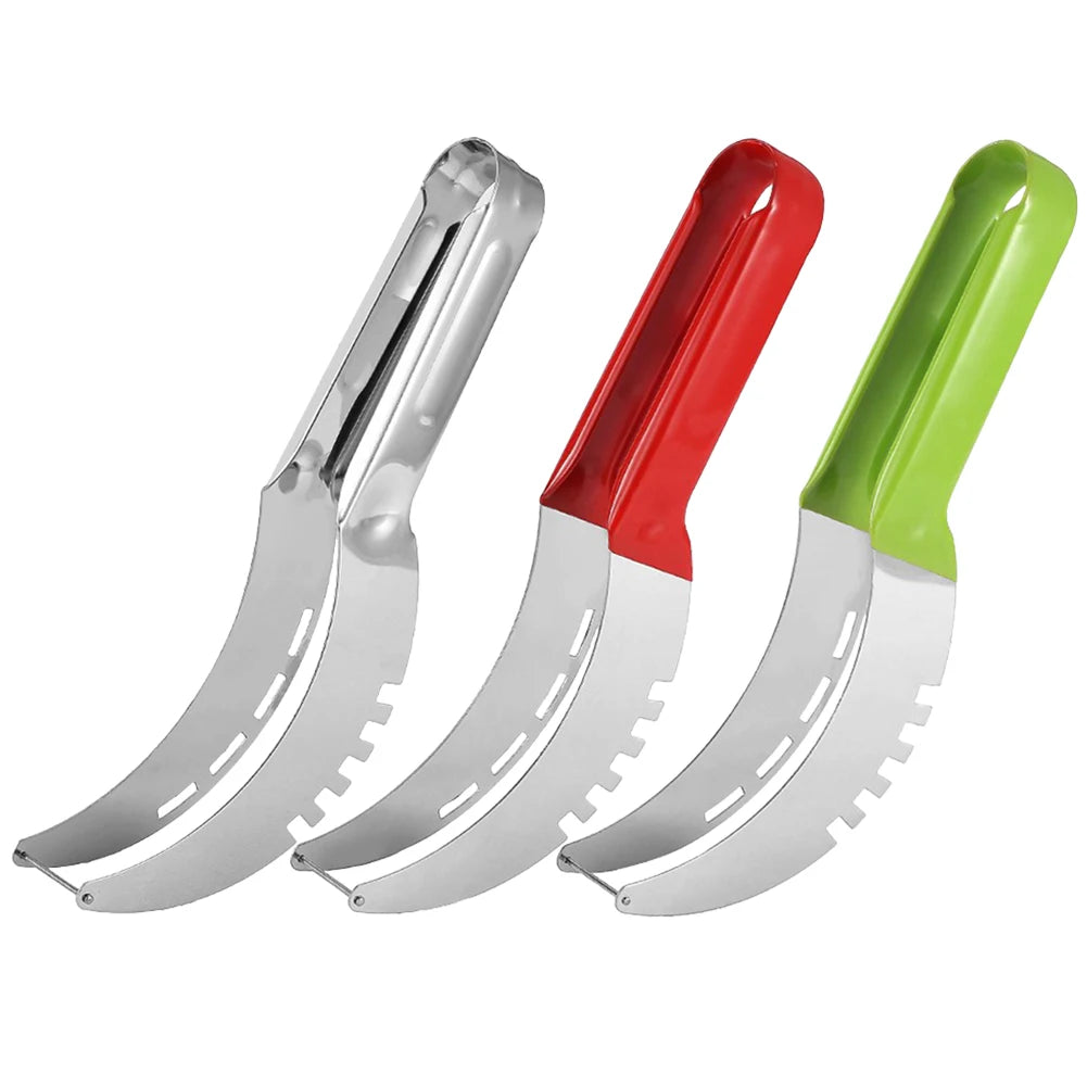 1/2/3PCS Watermelon Cutter Slicer Stainless Steel Fruits Slicing Tools Non-Slip Handle Pineapple Cantaloup Knife Kitchen Tools