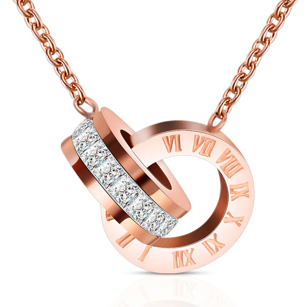 Women Fashion Jewelry Stainless Steel Claw Heart Roman Number Necklace For Birthday Day Gifts,Party Gifts