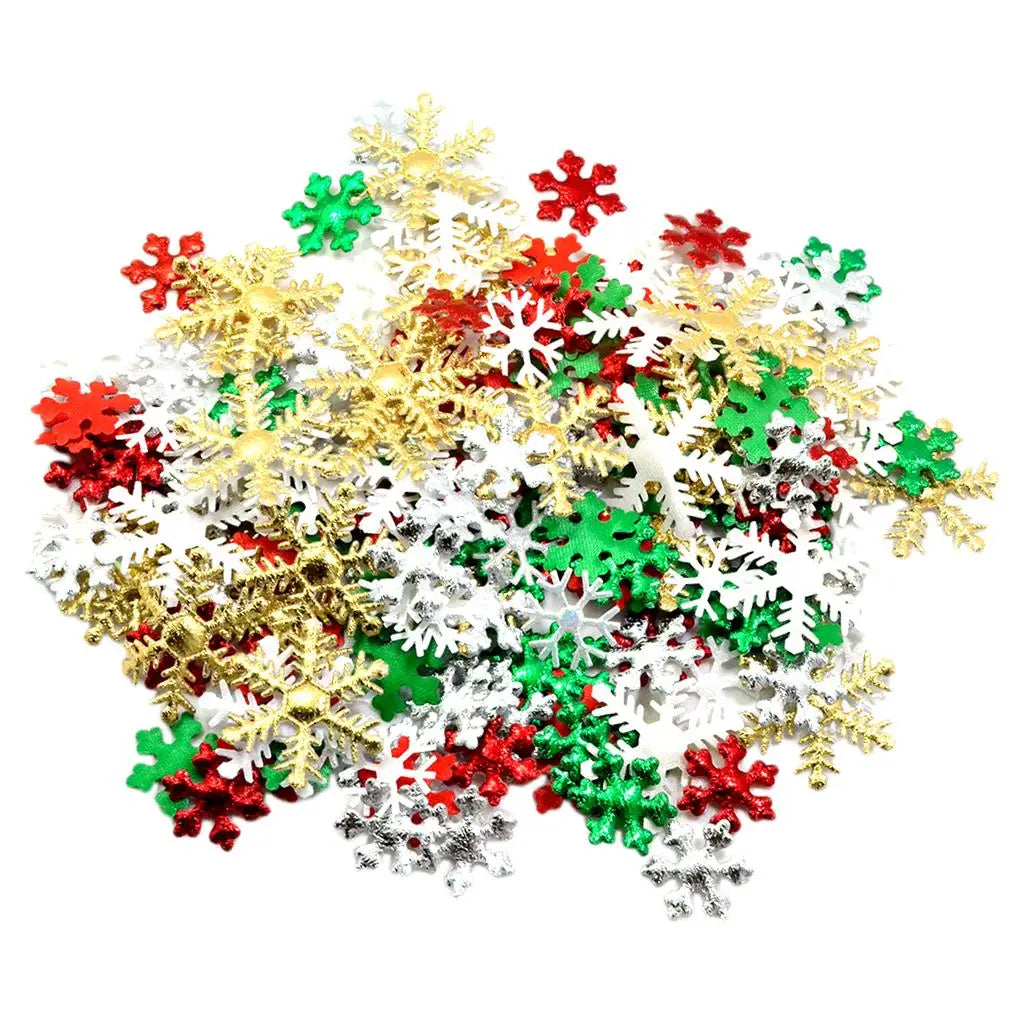 200Pc Colorful Snowflakes Buttons Flatback Charms for DIY Card Making Crafts